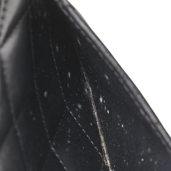 CHANEL Black Lambskin Leather Logo Wallet - Picture 7 of 16